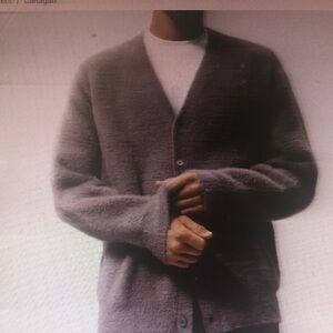 Men's Gray Cardigan Sweater